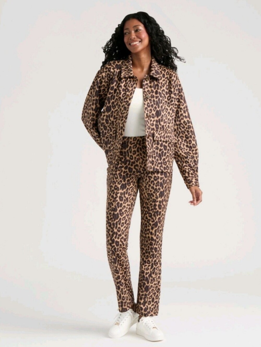 Mexx Women’s Leopard Print Faux Suede Jacket/ 10093